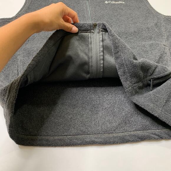 Columbia Vest Men L Large Grizzly Steens Mountain Fleece Full Zip Hiking Walking - Picture 7 of 13